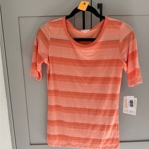 LuLaRoe Gigi (Women's Coral and Peach Striped Tee)
